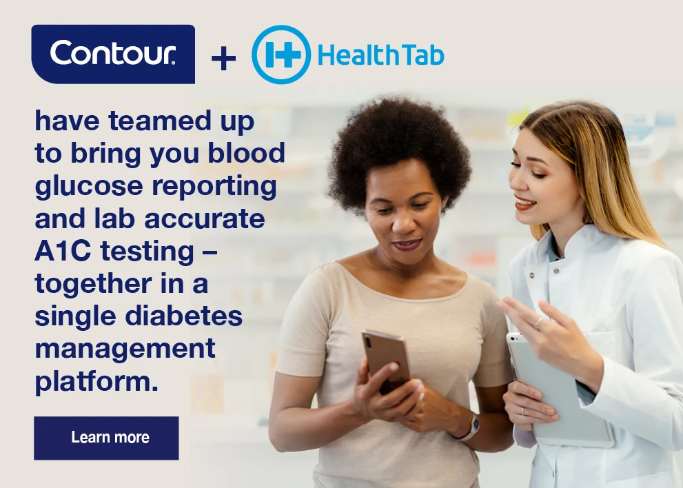 Contour and Healthtab have teamed up to bring you blood glucose reporting and lab accurate A1C testing – together in a single diabetes management platform. Learn more.